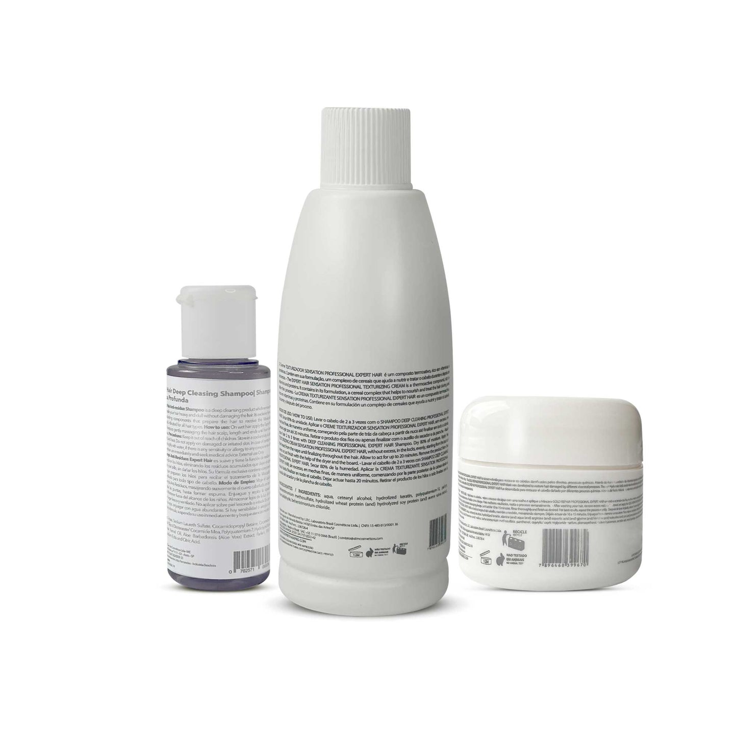 Kit Expert Hair Deep Cleaning Shampoo + Sensation Texturizing Cream + Gold Repair Mask