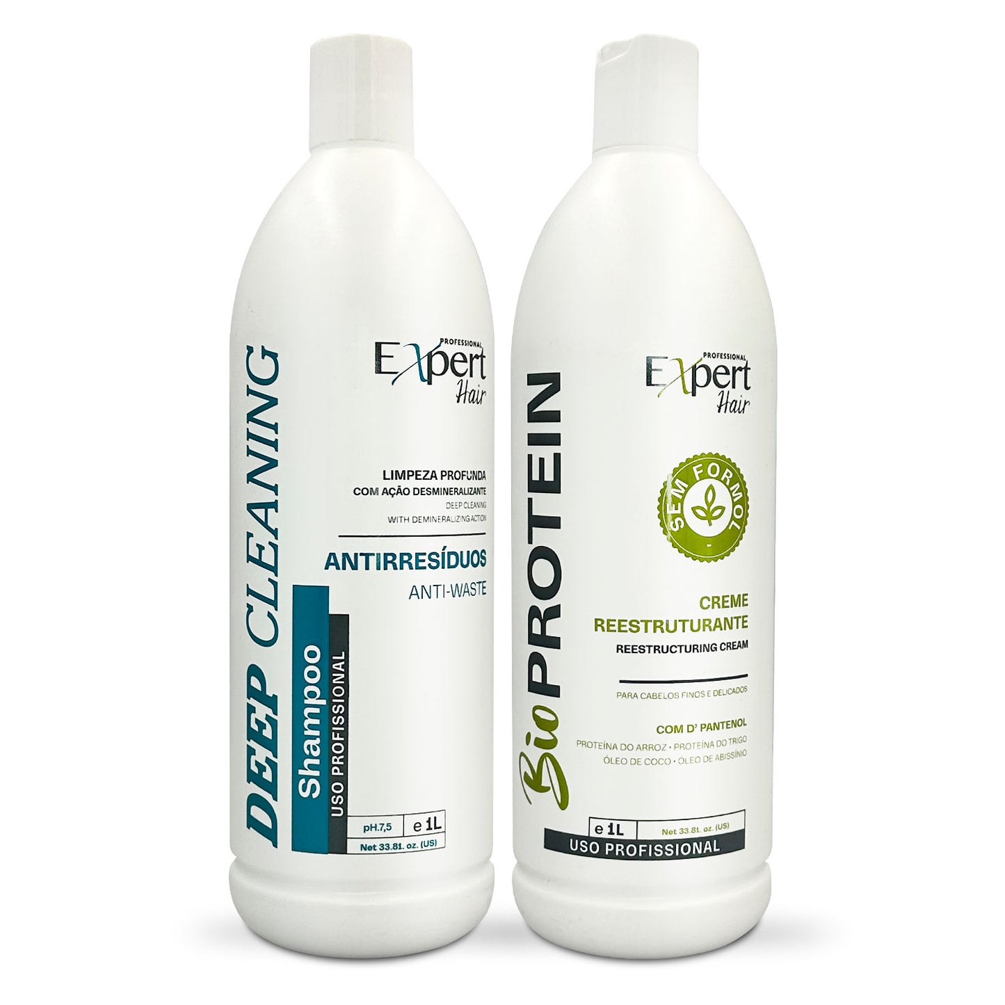 Expert Hair Kit Champú de limpieza profunda y crema reestructurante de bioproteínas 2X1L/2X33.8 fl.oz