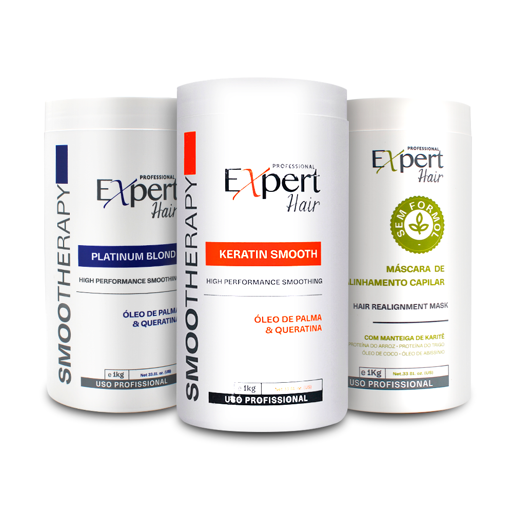 Expert Hair Botox Keratin Smooth + Crema Capilar Bio Proteica + Mascarilla Rubia Kit 3x1kg/35.2 fl.oz