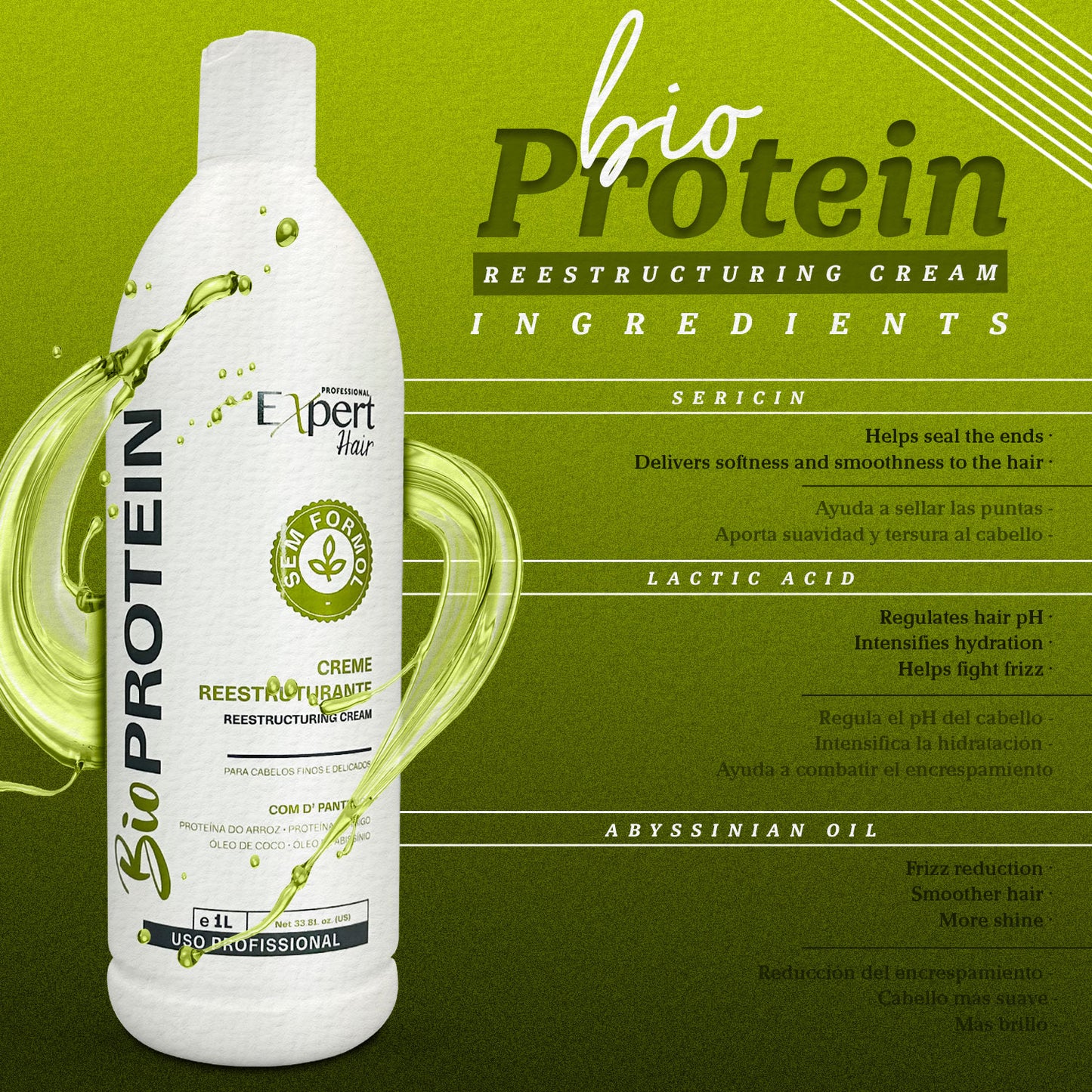 Expert Hair Kit Champú de limpieza profunda y crema reestructurante de bioproteínas 2X1L/2X33.8 fl.oz