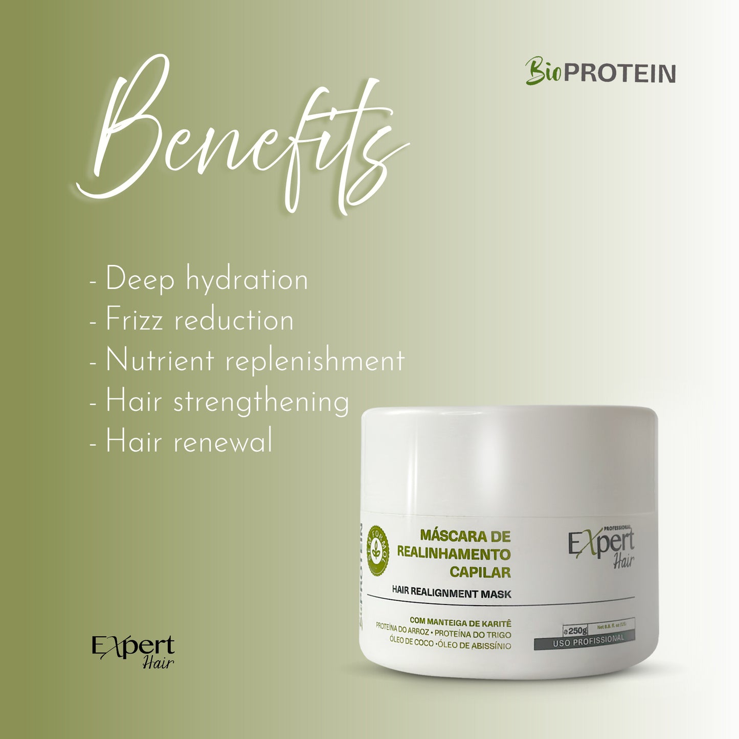 Expert Hair Btox Expert Bio Protein Hair Cream Hydration, Alignment, and Frizz Reduction 250g/8.8 fl. oz