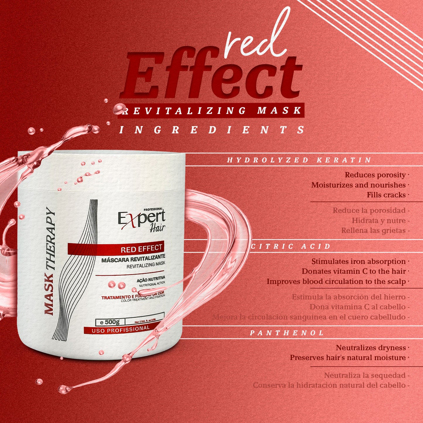 Rímel Expert Hair Rojo 500g/17.63oz