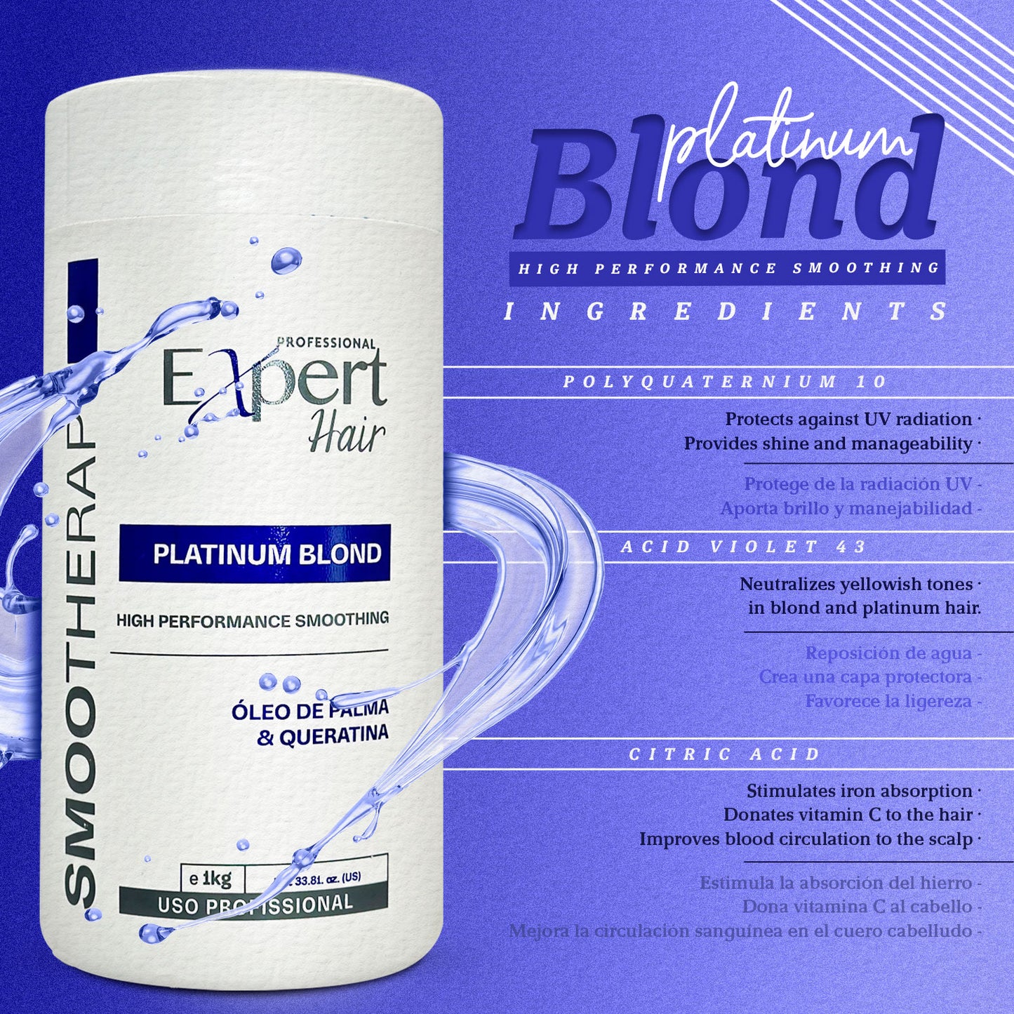 Expert Hair Botoexpert Hair Blond Platinum Blond Treatment Professional mask1kg/35.2 fl.oz